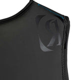 Ronix RXT Capella 3.0 CGA Wake Vest 2022 - A black vest with a blue zig-zag pattern along the top edge and a large "CGA" logo on the chest.