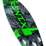 Ronix Super Sonic Space Odyssey Power Tail Wakesurf Board 2022 - A black wakesurf board with neon green accents and a space-themed design.