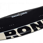 Ronix Supreme Air Core 3 Wakeboard 2023 - A black wakeboard with a white logo and text on top, featuring a carbon fiber patterned section at the bottom.