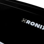 Ronix Supreme Air Core 3 Wakeboard 2023 - A black wakeboard with a white logo and lettering on top.