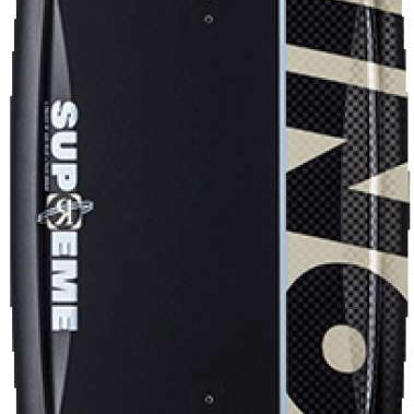Ronix Supreme Air Core 3 Wakeboard - 2023 model with a sleek black design and subtle white accents on the top sheet.