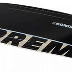 Ronix Supreme Air Core 3 Wakeboard 2023 - A black wakeboard with a white logo and text on top, featuring a distinctive "Supreme" graphic along its bottom edge.