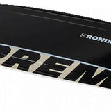 Ronix Supreme Air Core 3 Wakeboard 2023 - A black wakeboard with a white logo and text on top, featuring a distinctive "Supreme" graphic along its bottom edge.