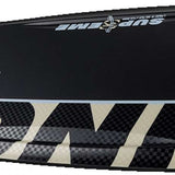 Ronix Supreme Air Core 3 Wakeboard 2023 - A black and white wakeboard with a checkered pattern on its bottom edge.
