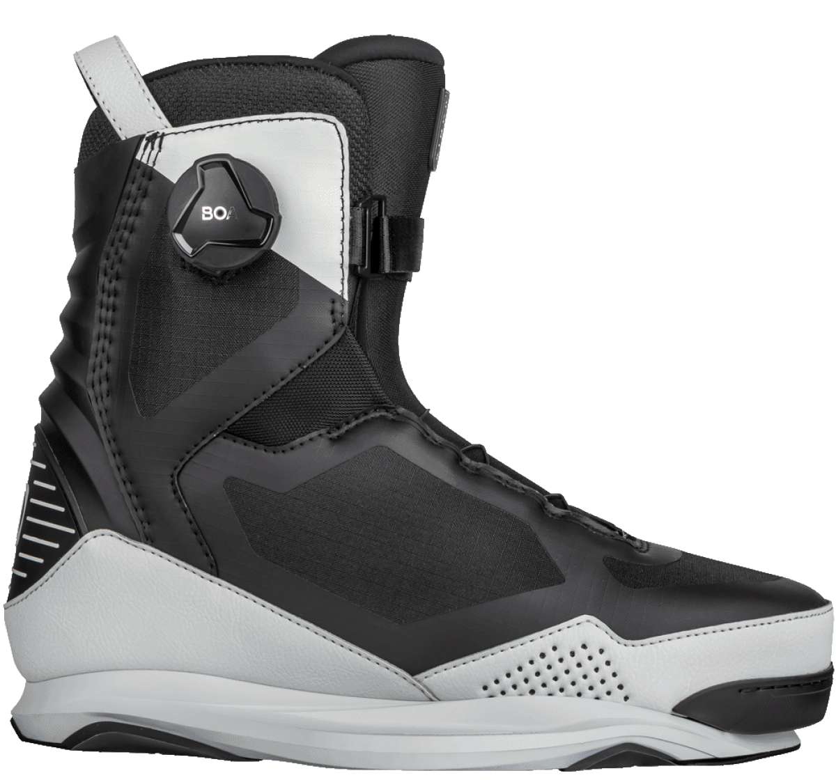 Ronix Supreme BOA Intuition+ Wake Boot 2022 - Black boots with white accents and a black BOA dial on the side.