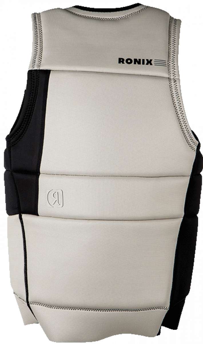 Ronix Supreme Comp Vest 2023 - A white vest with black accents on the sides and back, featuring a textured pattern.
