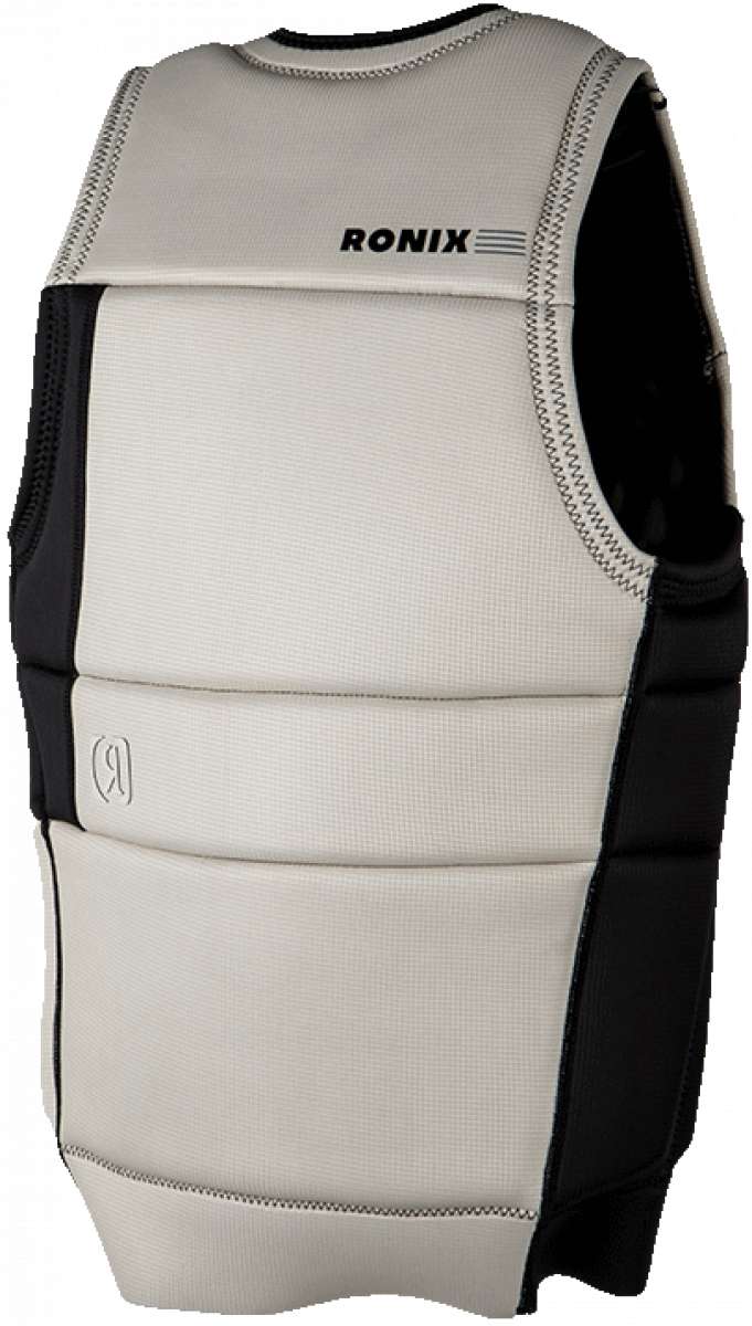 Ronix Supreme Comp Vest 2023 - A white vest with black accents on the sides and back, featuring a textured pattern.