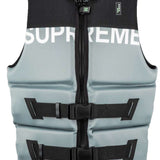 Ronix Supreme Yes CGA Wake Vest 2022 - A light blue vest with a darker blue stripe across the top and white lettering that reads "Supreme".