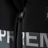 Ronix Supreme Yes CGA Wake Vest 2022 - A black vest with a white logo on the chest and a red tag attached to the zipper.