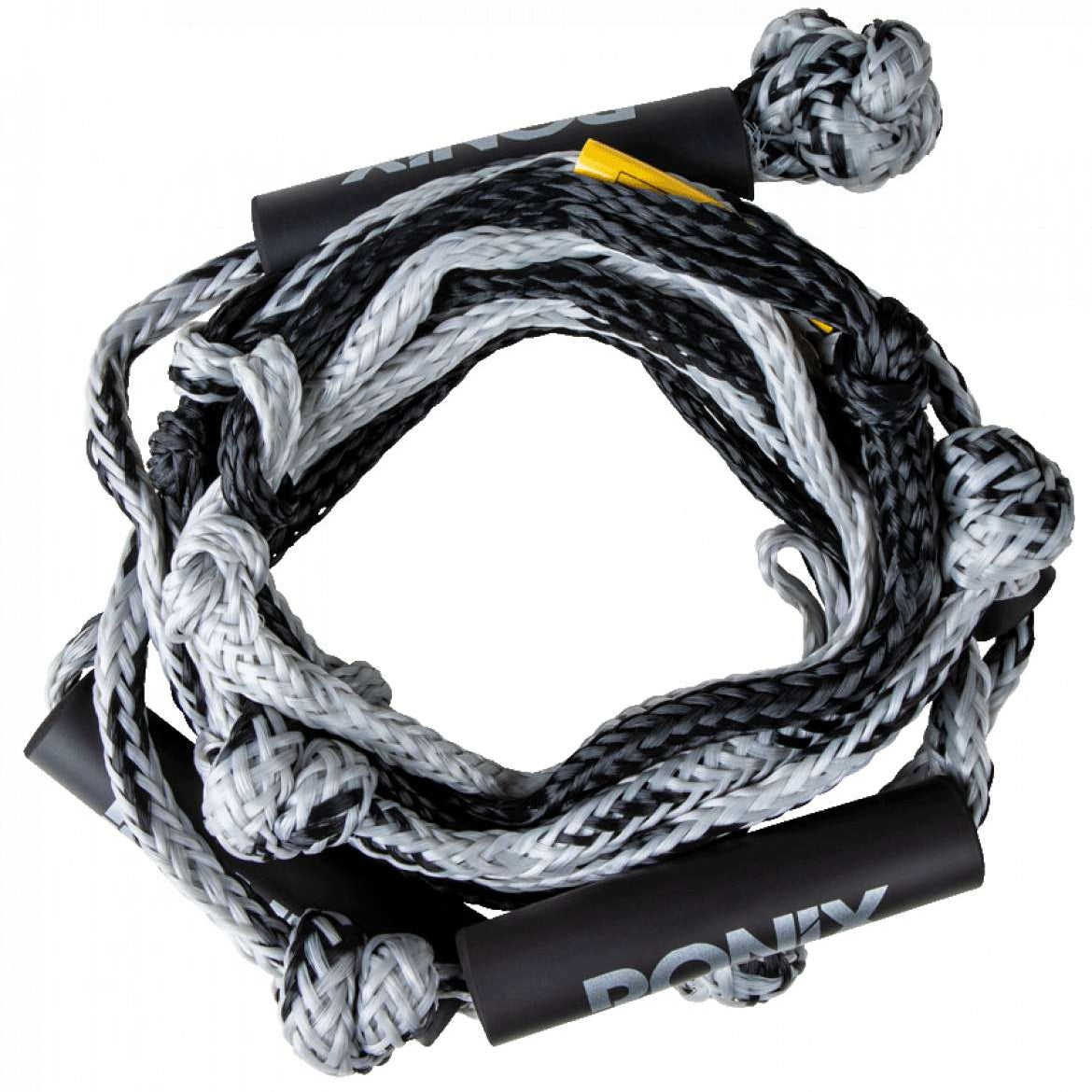 Ronix Surf Rope No Handle 2023 - Black rope with white lettering and yellow accents.