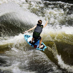 Ronix Teen's Driver's Ed Capella 3.0 CGA Wake Vest 2022 - A blue and white wake vest with a black strap on the back.