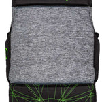 Ronix Teen's Driver's Ed Capella 3.0 CGA Wake Vest 2022 - A black and grey vest with neon green accents, featuring a geometric pattern on the lower portion.