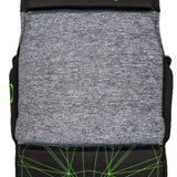 Ronix Teen's Driver's Ed Capella 3.0 CGA Wake Vest 2022 - A black and grey vest with neon green accents, featuring a geometric pattern on the lower portion.
