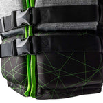 Ronix Teen's Driver's Ed Capella 3.0 CGA Wake Vest 2022 - Black vest with lime green accents and straps.