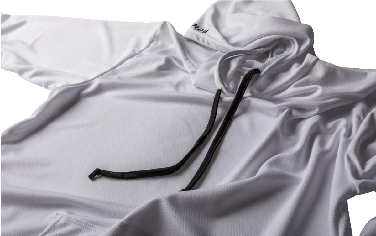 Ronix UV Shade Hoodie 2022 - A white hoodie with a hood and drawstrings, featuring a small black logo on the left chest area.