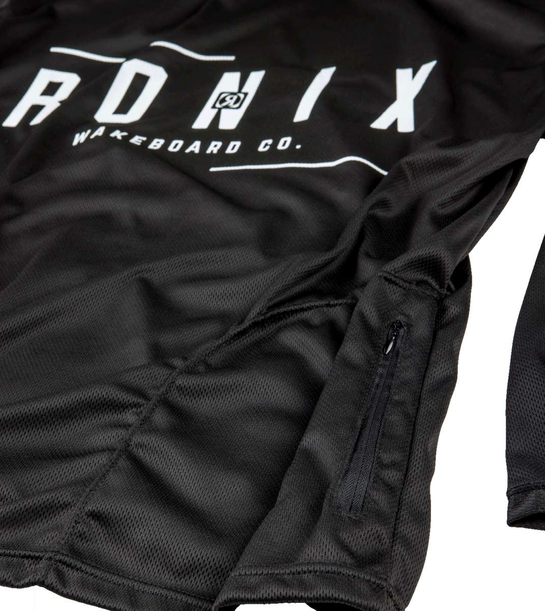 Ronix - UV Shade Hoodie is shown in a solid black color with white lettering.