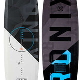 Ronix Vault Wakeboard 2022 - A black wakeboard with a geometric pattern and blue accents.
