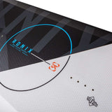 Ronix Vault Wakeboard 2022 - A black wakeboard with a blue logo and white lettering on top of it.