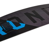 Ronix Vault Wakeboard 2022 - A black wakeboard with blue lettering and a white logo on top.