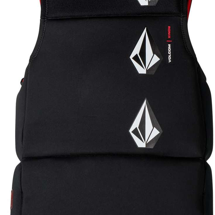 Ronix Volcom Capella 3.0 CGA Wake Vest 2022 - Black vest with white logo on chest and back, red accents on straps.