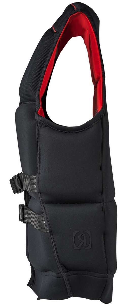 Volcom Capella 3.0 CGA Wake Vest - Black vest with red logo on chest and black straps.