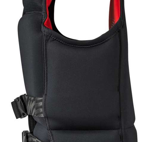 Volcom Capella 3.0 CGA Wake Vest - Black vest with red logo on chest and black straps.