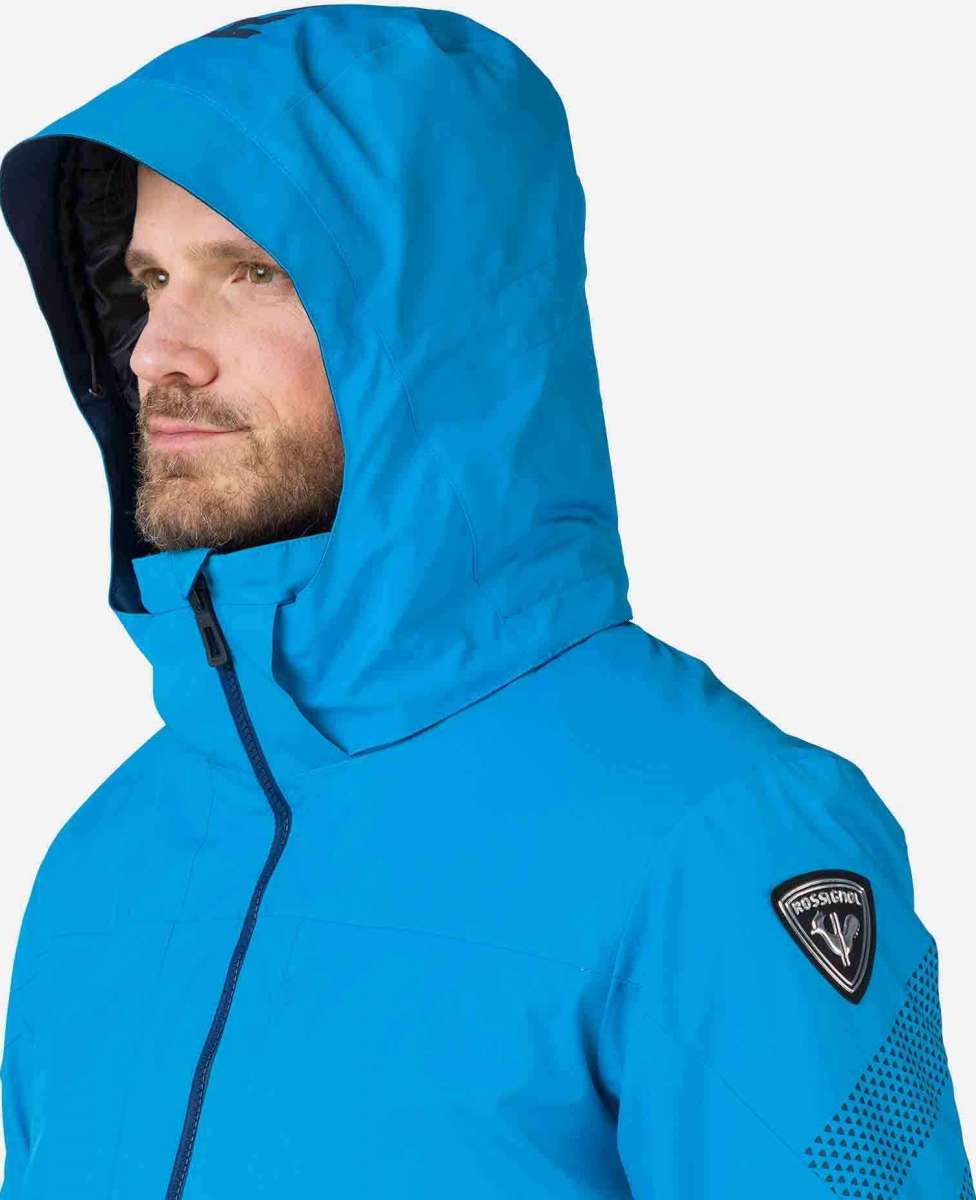 Rossignol All Speed Insulated Jacket 2022-2023 - A bright blue jacket with a black zipper and logo on the left sleeve.