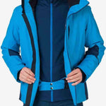 Rossignol All Speed Insulated Jacket 2022-2023 - A blue jacket with a black zipper and two zippered pockets on either side.