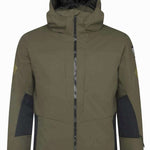 Rossignol All Speed Insulated Jacket 2022-2023 - A dark green jacket with a hood, featuring a zipper down the front and two zippered pockets on either side.