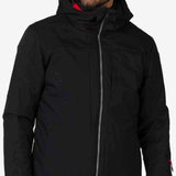 Rossignol All Speed Insulated Jacket 2022-2023 - A black insulated jacket with a red zipper and two zippered pockets on either side.