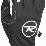 Rossignol Double Pump Fist Glove 2024 - A black glove with a white logo on the back of the hand and white stitching around the thumb.