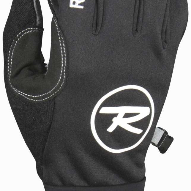 Rossignol Double Pump Fist Glove 2024 - A black glove with a white logo on the back of the hand and white stitching around the thumb.