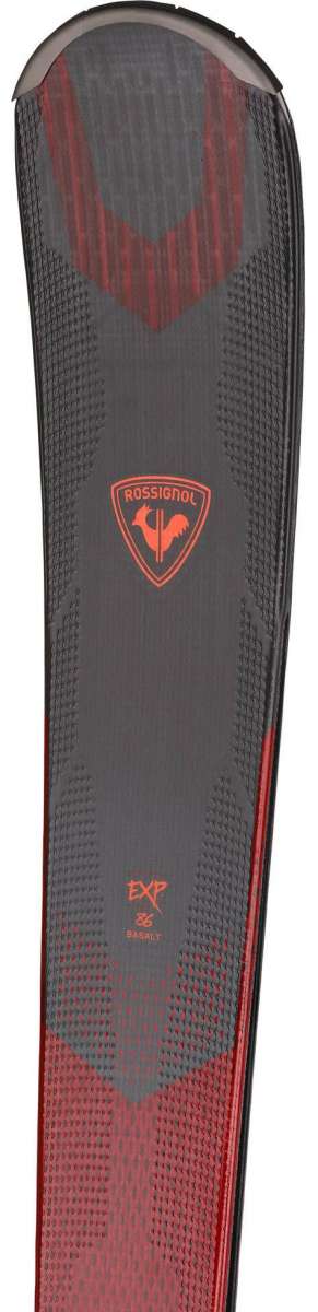 Rossignol Experience 86 Basalt Skis 2023 - Black skis with a subtle basalt pattern and red lettering on the top sheet.
