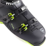 Rossignol Hi-Speed 100 HV Ski Boots 2024 - Black ski boots with silver buckles and lime green accents on the sides.