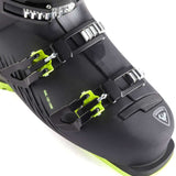 Rossignol Hi-Speed 100 HV Ski Boots 2024 - Black ski boots with silver buckles and lime green accents on the sides.