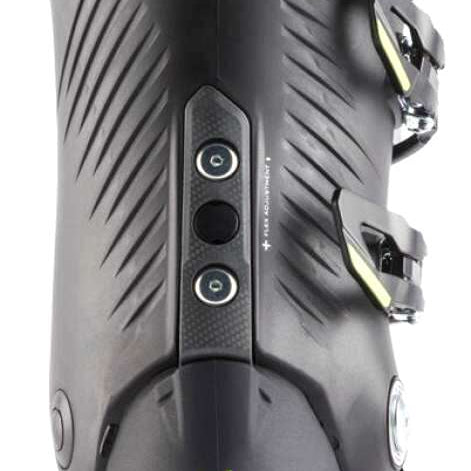 Rossignol Hi-Speed 100 HV Ski Boots 2024 - Black ski boots with white and yellow accents on top.