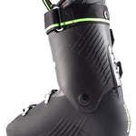 Rossignol Hi-Speed 100 HV Ski Boots 2024 - Black ski boots with silver buckles and a neon green stripe on top.