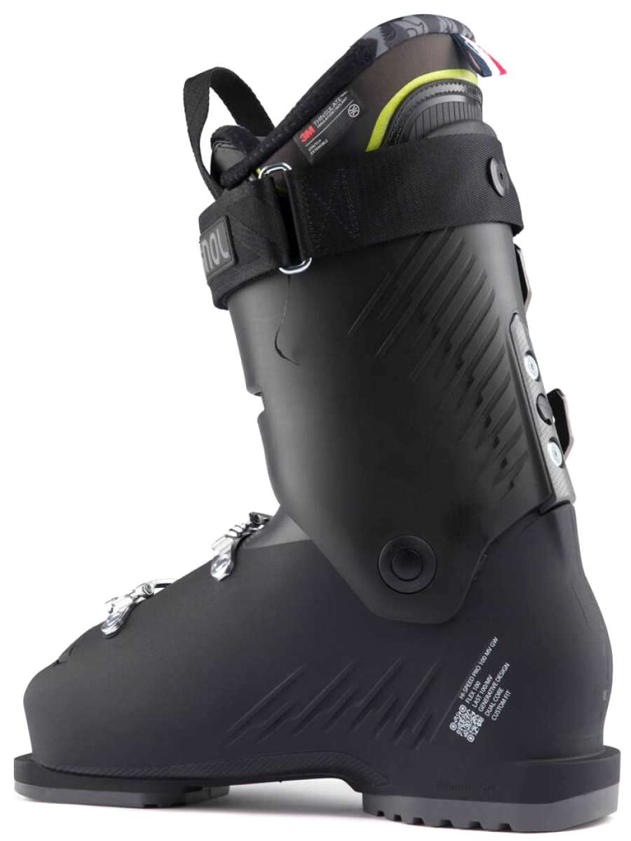 Rossignol Hi-Speed Pro 100 MV Ski Boots 2024 - Black ski boots with silver buckles and straps.