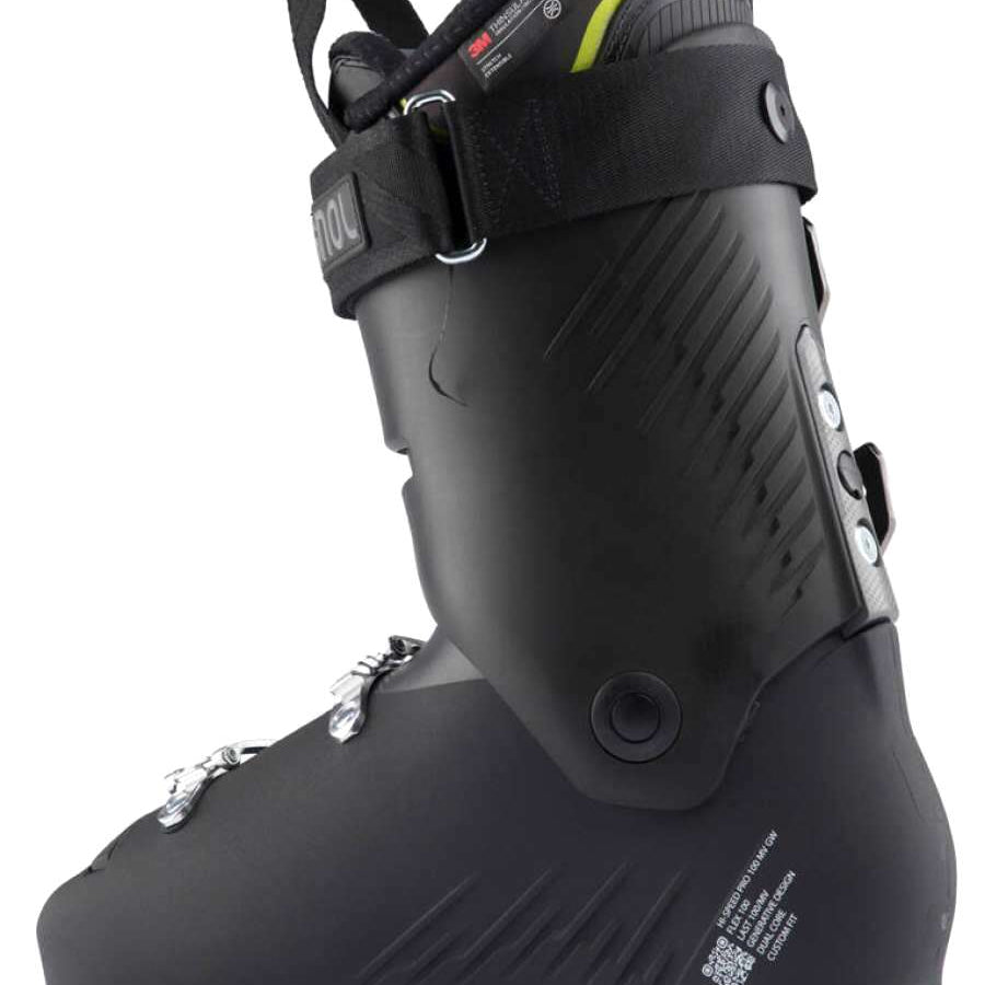 Rossignol Hi-Speed Pro 100 MV Ski Boots 2024 - Black ski boots with silver buckles and straps.