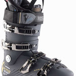 Rossignol Hi Speed Proheat 110 MV GW Ski Boot 2023 - Black ski boot with a gray patterned interior and silver buckles.