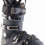 Rossignol Hi Speed Proheat 110 MV GW Ski Boot 2023 - Black ski boot with a gray patterned interior and silver buckles.