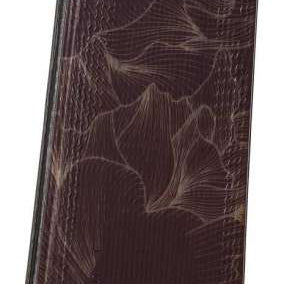 Rossignol Ladies Experience 86 Basalt Ski 2023 - A dark brown ski with a subtle floral pattern and a circular logo on the top.