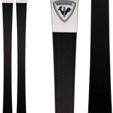 Rossignol Ladies Experience 86 Basalt Ski 2023 - A black ski with a white logo featuring a rooster and the word "ROSSIGNOL" in black letters.