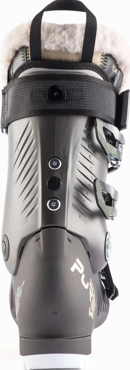 Rossignol Ladies Pure Heat GW Ski Boot 2022-2023 - Black ski boot with white fur lining at top.