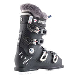 Rossignol Ladies Pure Pro 80 Ski Boots 2022-2023 - A black ski boot with a white logo on the side and silver buckles.