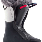 Rossignol Ladies Pure Pro 80 Ski Boots 2022-2023 - A pair of black ski boots with a white logo on the side and a red strap at the top.