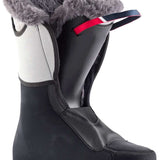 Rossignol Ladies Pure Pro 80 Ski Boots 2022-2023 - A pair of black ski boots with a white logo on the side and a red strap at the top.