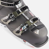 Rossignol Women's Pure Pro Heat 100 Ski Boots 2023 - Black ski boots with silver buckles and straps.
