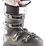 Rossignol Women's Pure Pro Heat 100 Ski Boots 2023 - Black ski boots with white fur lining at top of boot.