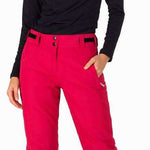 Rossignol Ladies Rapide Insulated Pant 2022-2023 - Black ski pants with a subtle white stripe down the side and silver zippers.